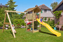Jungle Gym - Legetårn Jungle Gym Cottage 2.1 m/2-Swing Modul 220 og gul rutschebane
