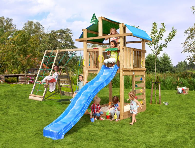 Jungle Gym - Legetårn Jungle Gym Fort 2.1 inkl. Climb Module og blå rutschebane