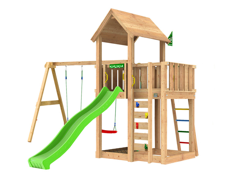 Jungle Gym - Legetårn Jungle Gym Mansion 2.1 m/2-Swing Module 220 ekskl. rutsjebane