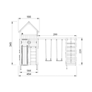Jungle Gym - Legetårn Jungle Gym Palace 2.1 m/2-Climb Module 220 og blå rutsjebane