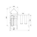 Jungle Gym - Legetårn Jungle Gym Palace 2.1 m/2-Swing Module 220 og blå rutsjebane