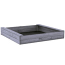 Nordic Play - Sandkasse slim 120 x 120 cm, grå, grundmalet