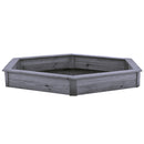 Nordic Play - Sandkasse 6-kantet, grå, grundmalet,180x156cm