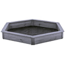 Nordic Play - Sandkasse 6-kantet, grå, grundmalet,180x156cm