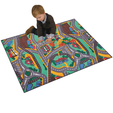 Paradiso Toys - Trafiklegetæppe Polyamid med Vejmotiv - 67x100 cm