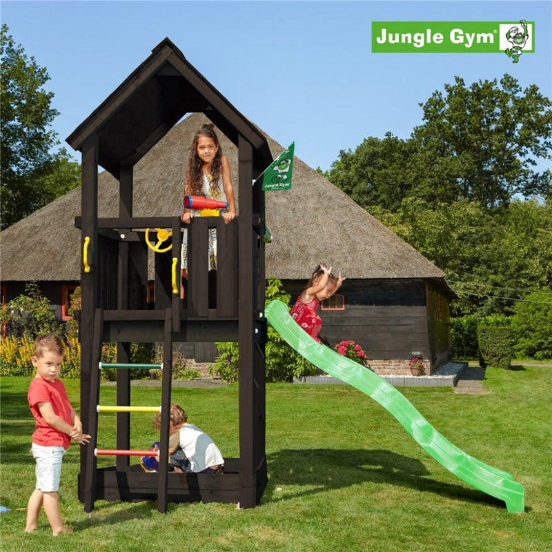 Jungle Gym - Legetårn Jungle Gym Club, grundmalet sort, ekskl. rutschebane