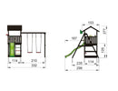 Jungle Gym - Casa 2.1 Legetårn Sort Grundmalet 2-Swing Module Grøn Rutschebane