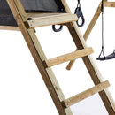 Nordic Play - Gyngestativ m.klatre modul, sort gynge, sort trapezgynge inkl. grøn rutsjebane