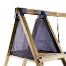 Nordic Play - Gyngestativ m.klatre modul, sort gynge, sort trapezgynge inkl. grøn rutsjebane