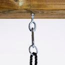 Nordic Play - Gyngestativ m.klatre modul, sort gynge, sort trapezgynge inkl. grøn rutsjebane