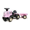 FALK - Birdy Farm Traktor med Trailer - Pink Pedaltrukket 1-3 år