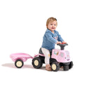 FALK - Birdy Farm Traktor med Trailer - Pink Pedaltrukket 1-3 år