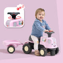 FALK - Birdy Farm Traktor med Trailer - Pink Pedaltrukket 1-3 år