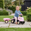FALK - Birdy Farm Traktor med Trailer - Pink Pedaltrukket 1-3 år
