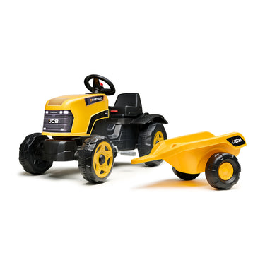 FALK - JCB Pedaltraktor med Justerbart Sæde og Trailer - 2-6 år