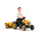 FALK - JCB Pedaltraktor med Justerbart Sæde og Trailer - 2-6 år