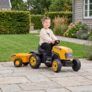 FALK - JCB Pedaltraktor med Justerbart Sæde og Trailer - 2-6 år
