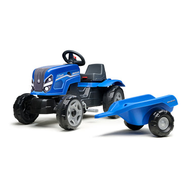 FALK - New Holland Pedaltraktor med Justerbart Sæde og Trailer - 2-6 år