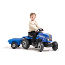 FALK - New Holland Pedaltraktor med Justerbart Sæde og Trailer - 2-6 år