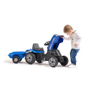 FALK - New Holland Pedaltraktor med Justerbart Sæde og Trailer - 2-6 år