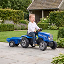 FALK - New Holland Pedaltraktor med Justerbart Sæde og Trailer - 2-6 år