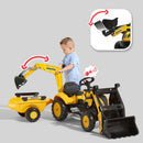 FALK - Komatsu Rendegraver med Frontlæsser og Trailer - Pedaltrukket 2-5 år
