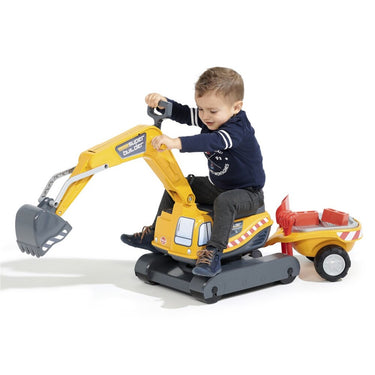 Falk - Gravemaskine Super Bygger Med Trailer 3-7 år 360° Kabine