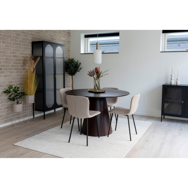 House Nordic - Bolton Spisebord, Valnød finer, Ø120cm