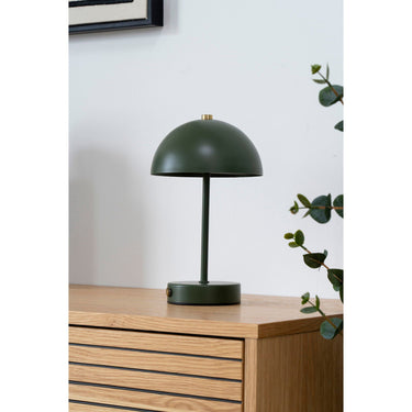 House Nordic - Holt LED Bordlampe, Grøn/messing, genoplad. - Bolig og Haven