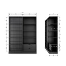 SWING SLIDING DOOR CABINET PINE MATT BLACK[fsc]