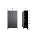 DIAN WARDROBE CABINET PINE BLACK [fsc]