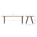 TABLO GARDEN TABLE AYOUS NATURAL WITH A-LEG METAL [fsc]