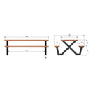 TABLO GARDEN PICKNICK TABLE AYOUS NATURAL X-POOT METAL[fsc]