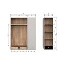 RENS 3-DOORS WARDROBE LONG HANDLE WALNUT/PEBBLE GREY [fsc]