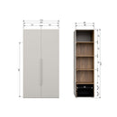 RENS 2-DOORS WARDROBE LONG HANDLE WALNUT/PEBBLE GREY [fsc]
