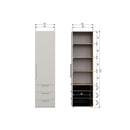 RENS 1-DOOR WARDROBE LONG HANDLE WALNUT/PEBBLE GREY [fsc]