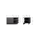 FINCA TV UNIT ROUND RIGHT 78 CM PINE DEEP BLACK [fsc]