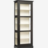 Nordal - CLASSIC skab, enkelt – sort/råhvid – B84 × D44 × H212 cm