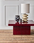 House Doctor - Sofabord Brick i Mangotræ - Rød Højglans 100x100 cm