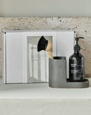 Gift box, dark grey holder + nature brush + shadow lake dish wash, 490 ml