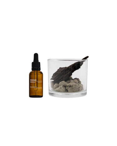 Meraki - Diffuser med Lavasten & Træ - Amber Dust 30 ml