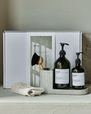 Gift box, grey holder + nature brush + anti-odour hand soap, forest garden dish wash, 490|1000 ml|ml