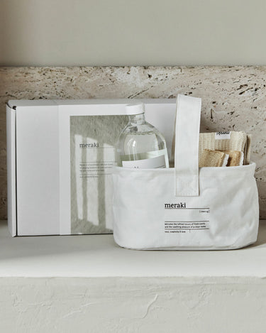 Gift box, basket + dish cloth, beige + sponge + all-round cleaning, 1000 ml