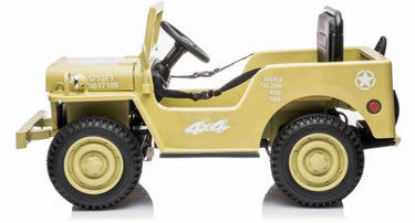 Azeno Desert 4x4, oliven grøn, 4x12V30W motor,  12V/7Ah batteri, fjernbetjening, lædersæde