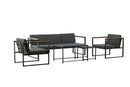 Venture Home - Dakar loungesæt, sort/grå, 5 pers.