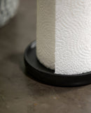 Nordal - PIPER køkkenrulleholder, træ – sort – Ø12,5 × H31 cm