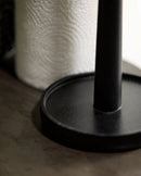 Nordal - PIPER køkkenrulleholder, træ – sort – Ø12,5 × H31 cm