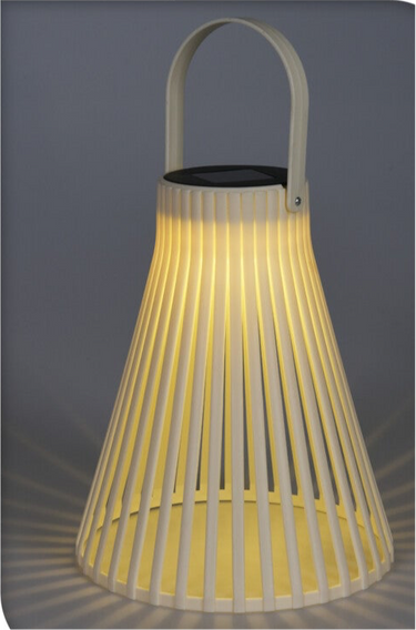 Lanterne off-white m. solcelle, H23 cm,