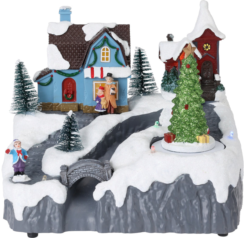 Vinter scene, julepynt LED, L20 cm