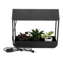 Garden Life -  Mini væksthus m. LED belysning og autotimer, Sort, 43x17x37cm